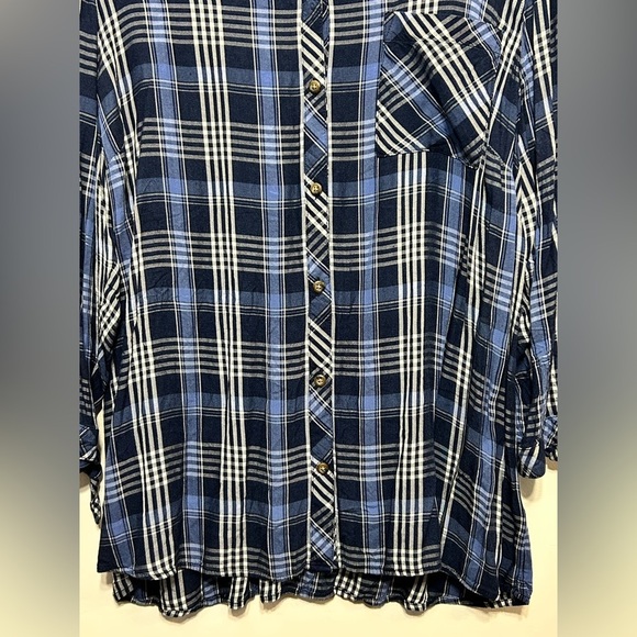 J Jill Denim Plaid Viscose Rayon Button Up Shirt Womens Size XL - Picture 3 of 10